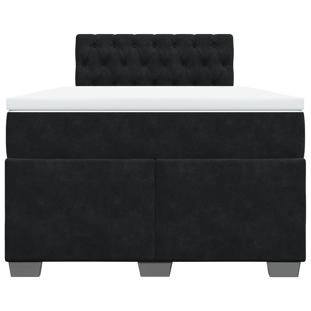 Sommier à lattes de lit avec matelas noir 120x190 cm velours - XIOS