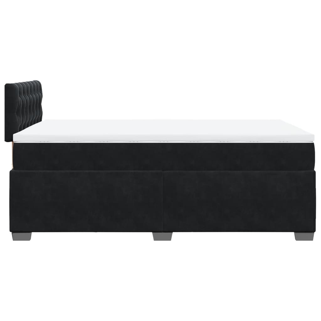 Sommier à lattes de lit avec matelas noir 120x190 cm velours - XIOS