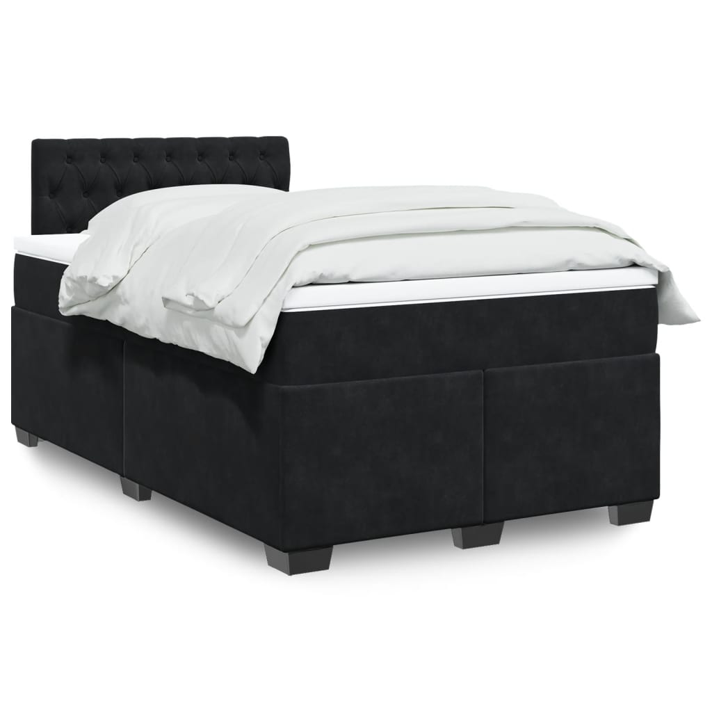 Sommier à lattes de lit avec matelas noir 120x190 cm velours - XIOS