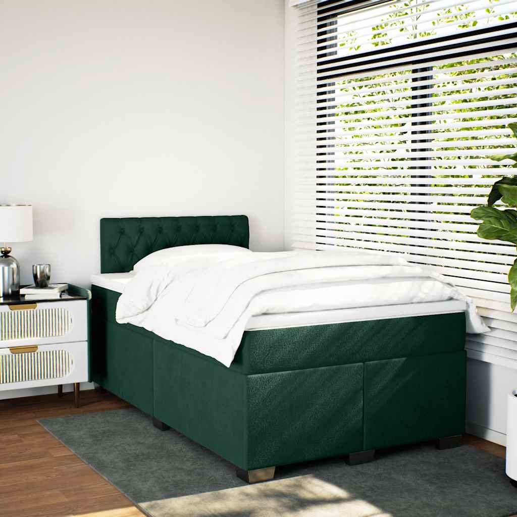 Sommier à lattes de lit avec matelas vert foncé 120x190 cm - XIOS
