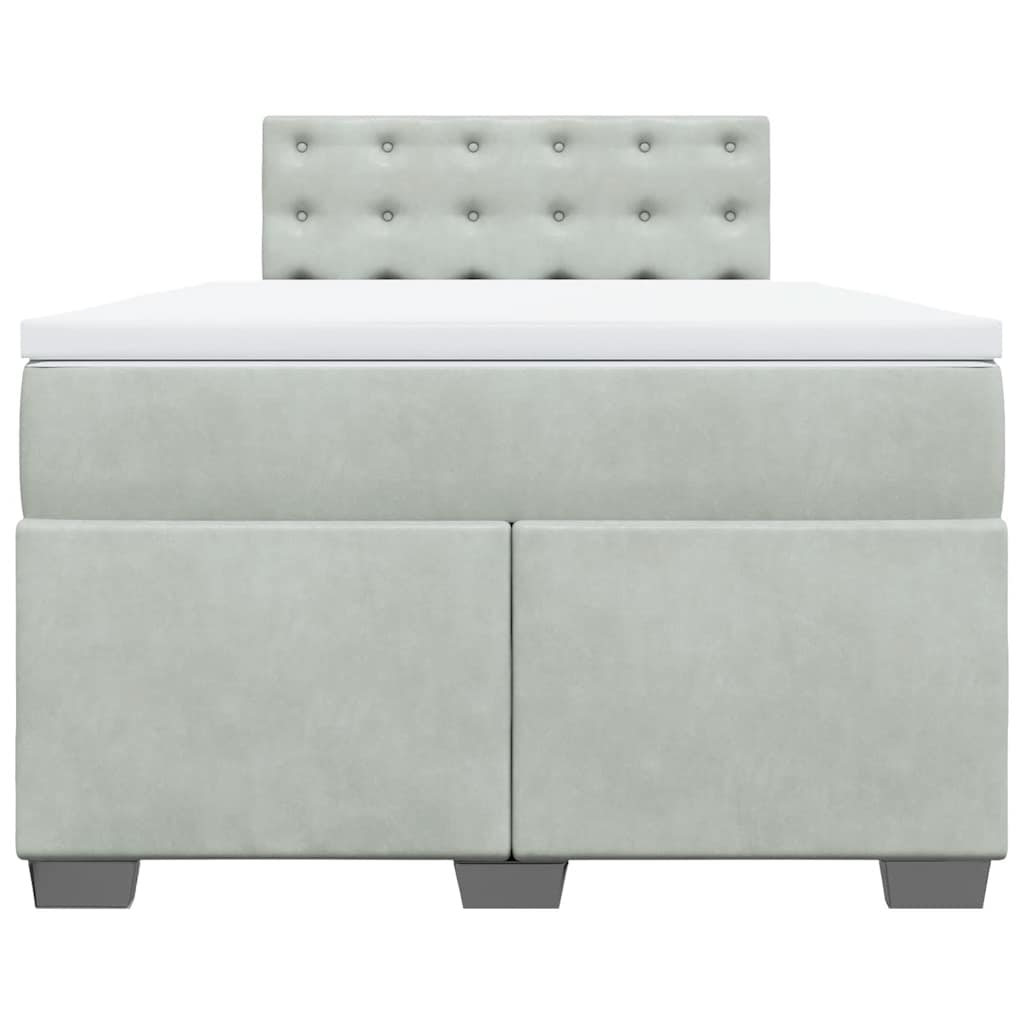 Sommier à lattes de lit et matelas gris clair 120x190cm velours - XIOS