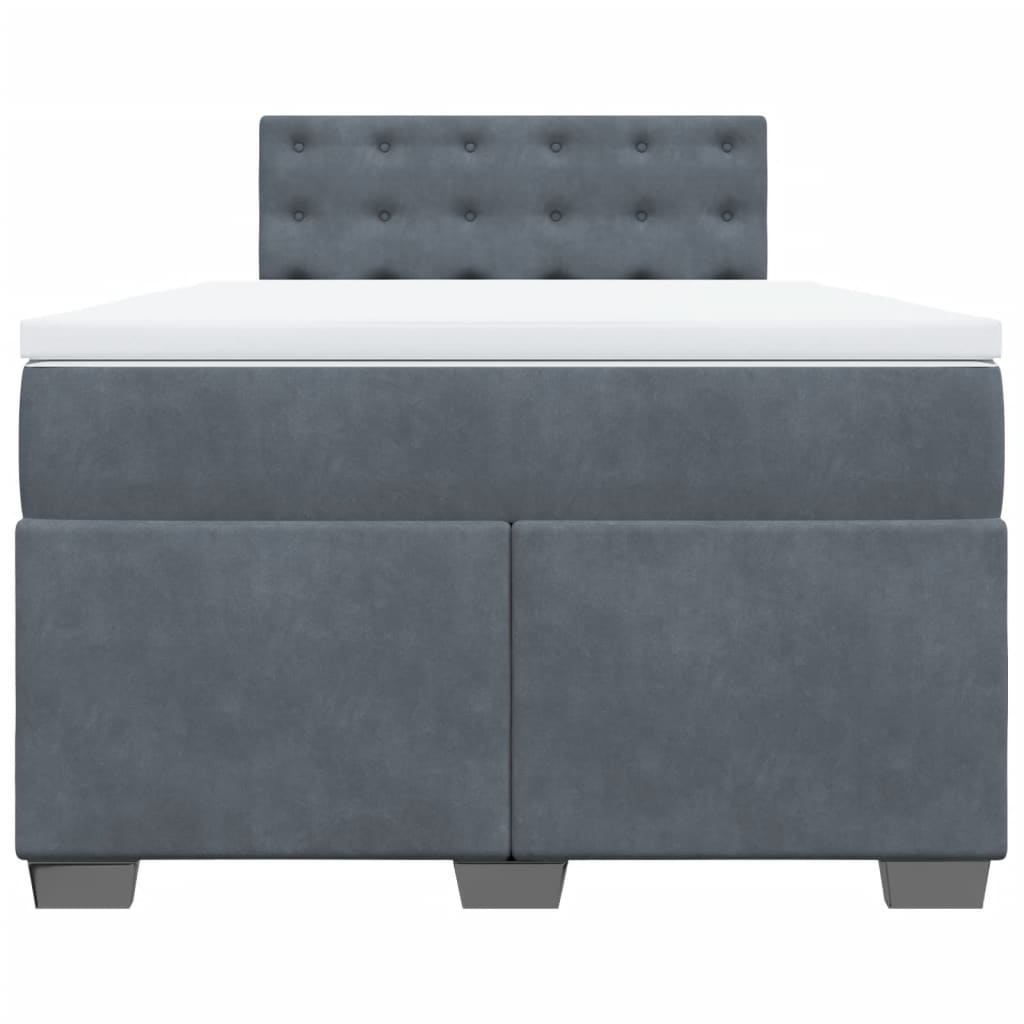 Sommier à lattes de lit et matelas gris foncé 120x190cm velours - XIOS
