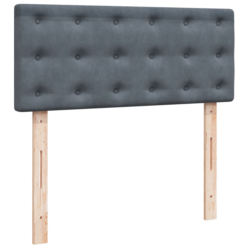 Sommier à lattes de lit et matelas gris foncé 120x190cm velours - XIOS