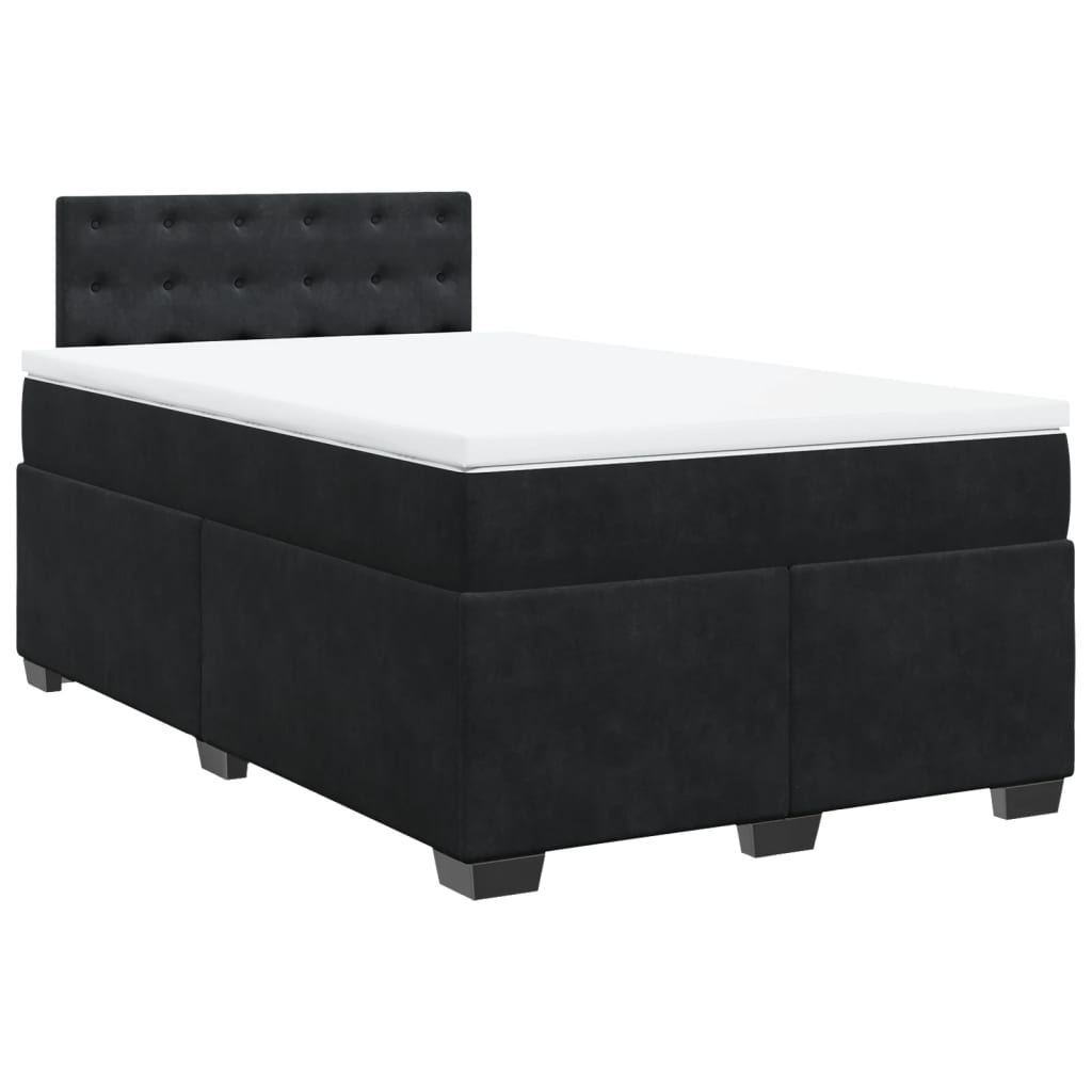Sommier à lattes de lit avec matelas noir 120x190 cm velours - XIOS