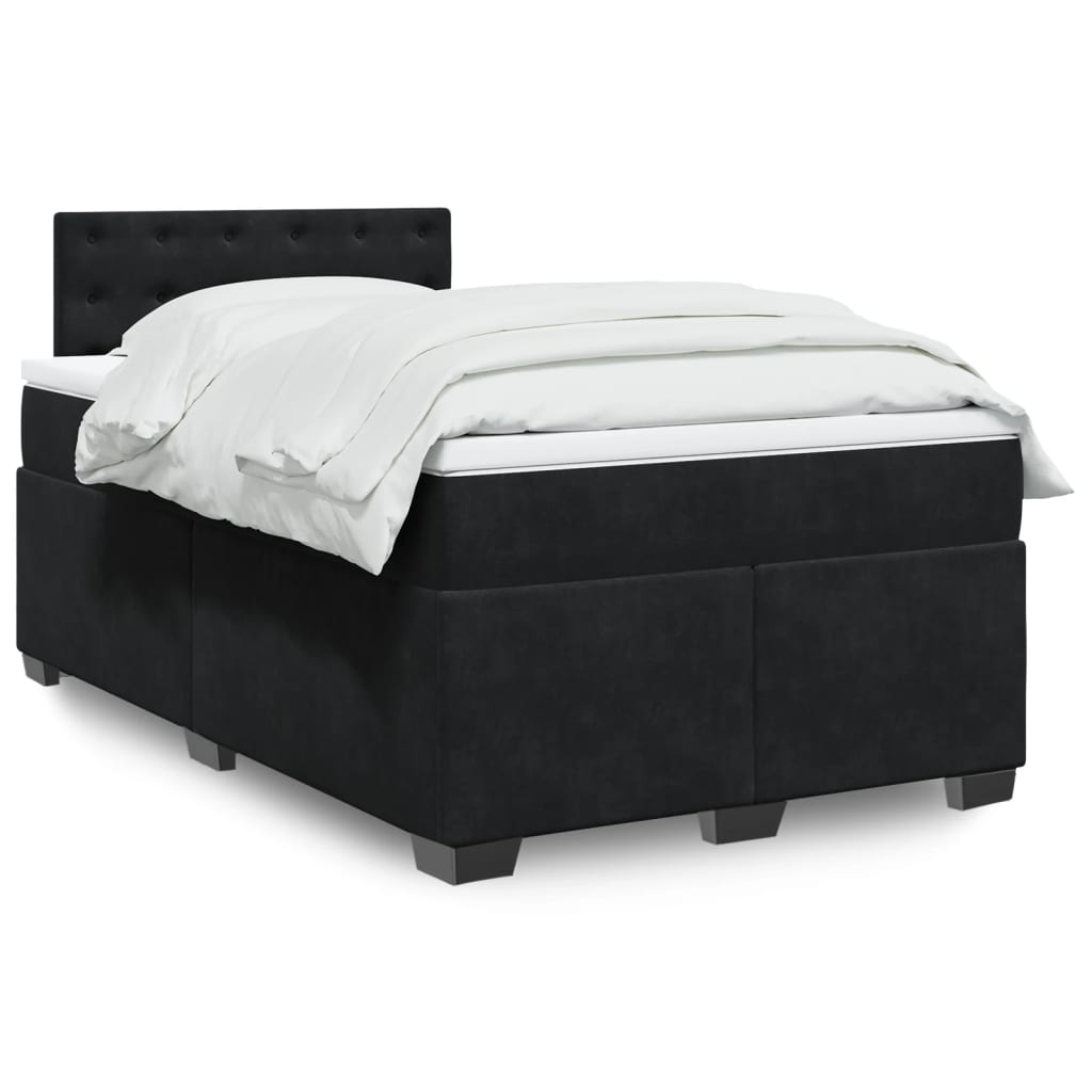 Sommier à lattes de lit avec matelas noir 120x190 cm velours - XIOS