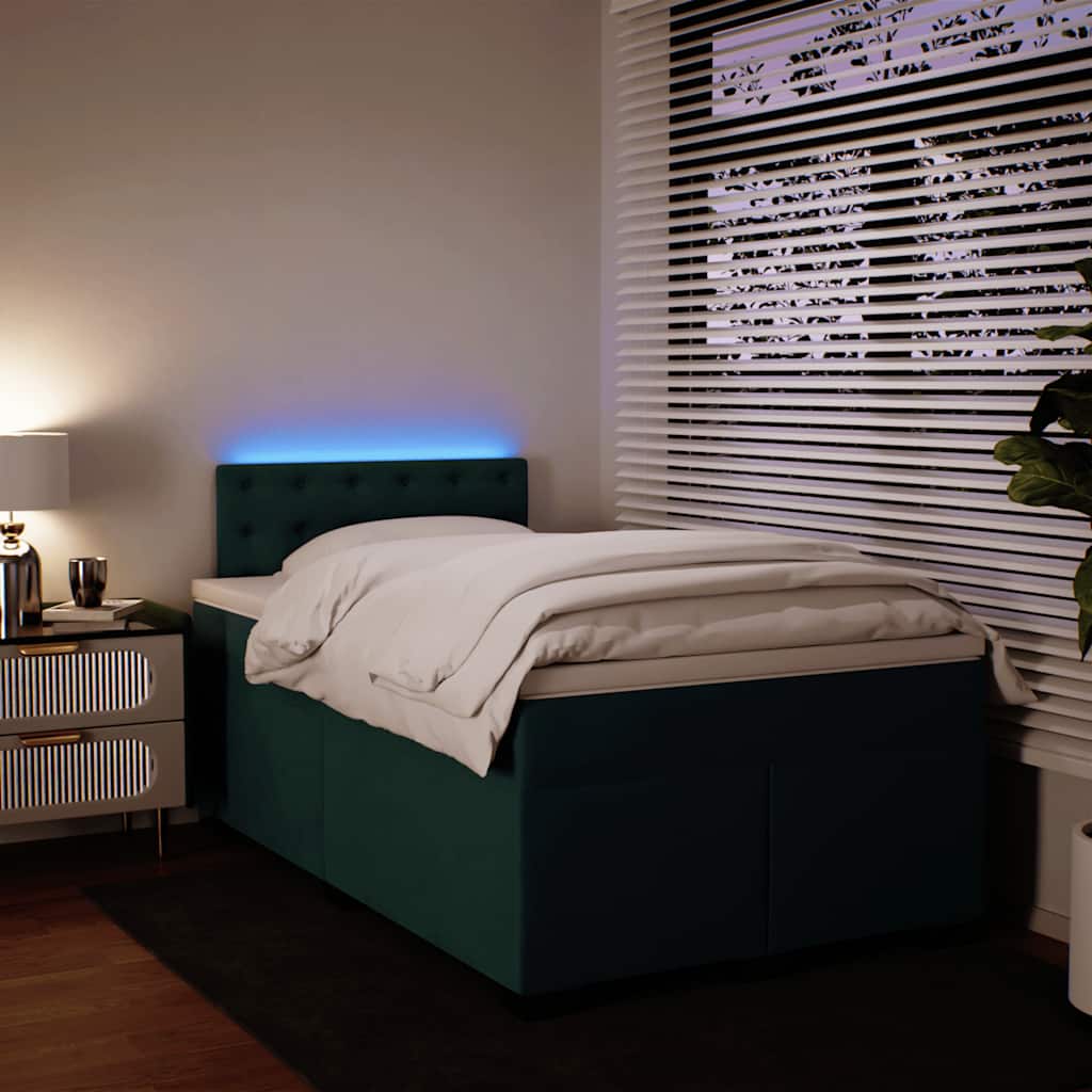 Sommier à lattes de lit avec matelas vert foncé 120x190 cm - XIOS