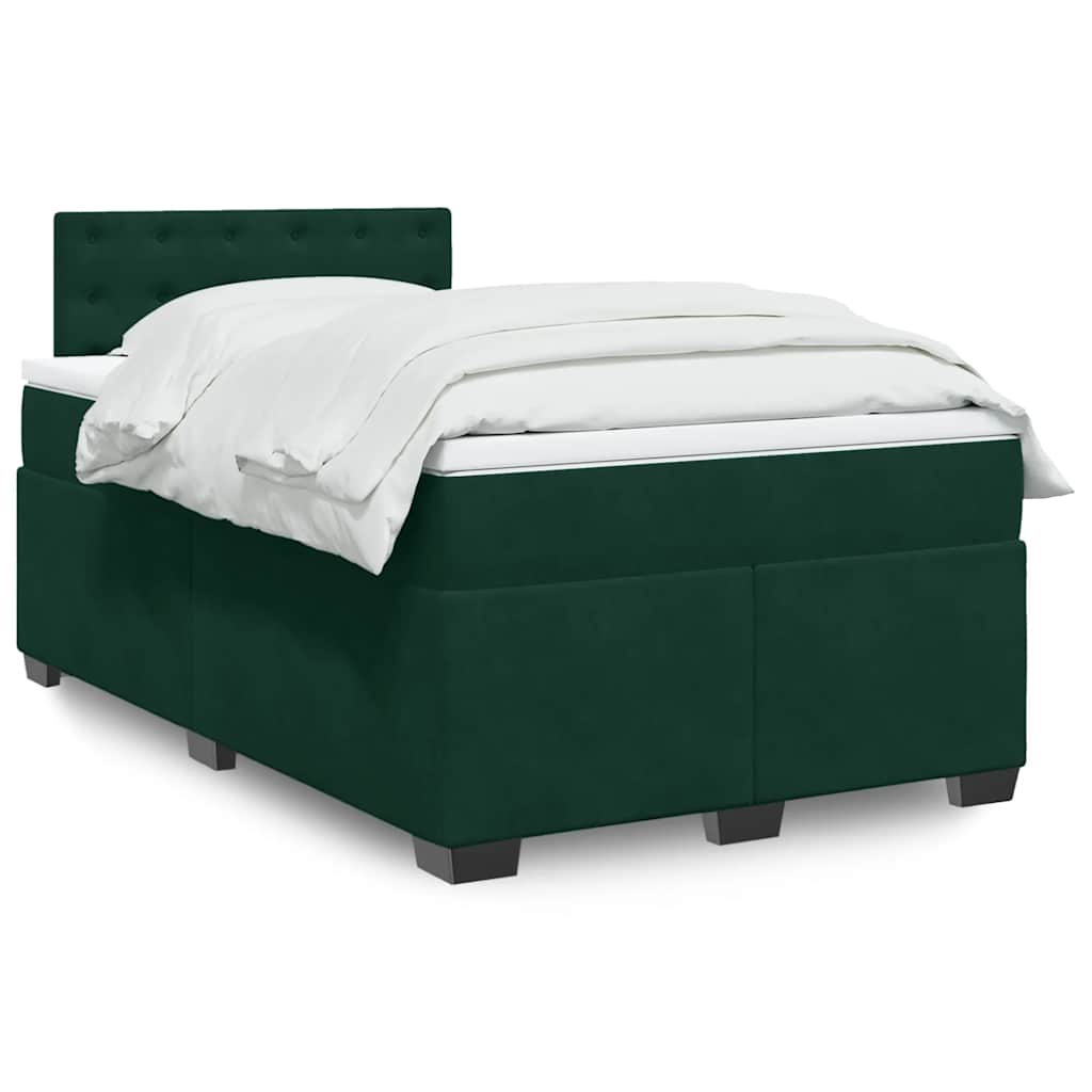 Sommier à lattes de lit avec matelas vert foncé 120x190 cm - XIOS