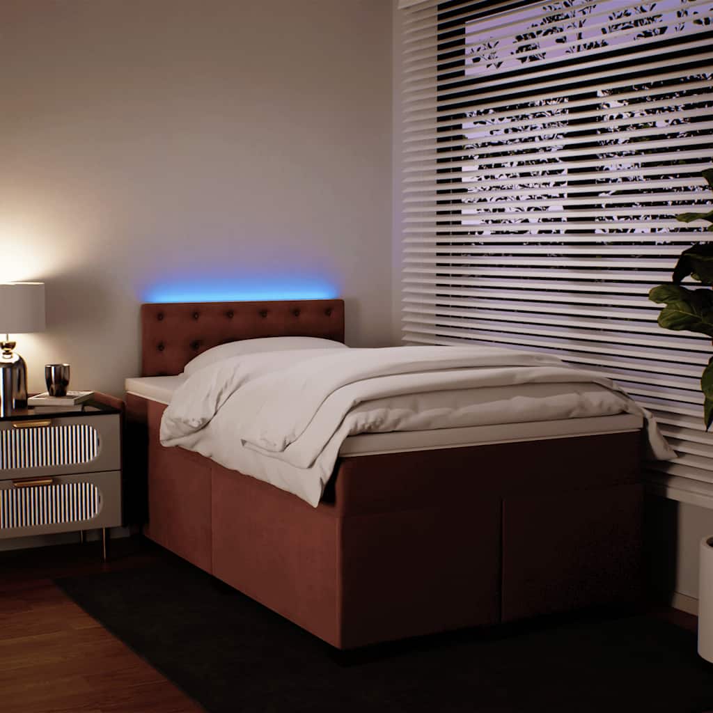 Sommier à lattes de lit avec matelas rose 120x190 cm velours - XIOS