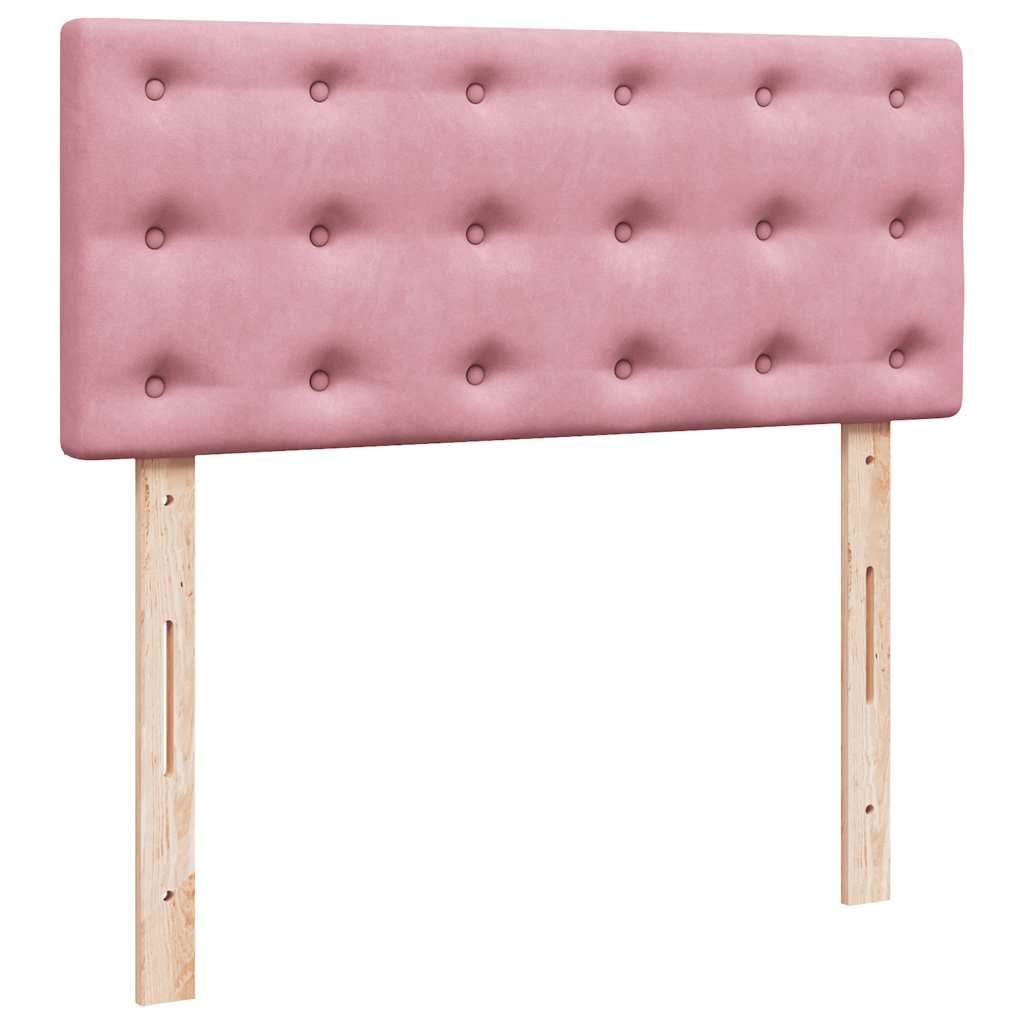 Sommier à lattes de lit avec matelas rose 120x190 cm velours - XIOS
