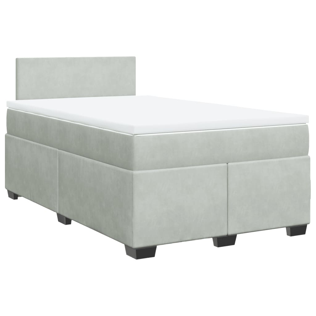 Sommier à lattes de lit et matelas Gris clair 120x200cm Velours - XIOS