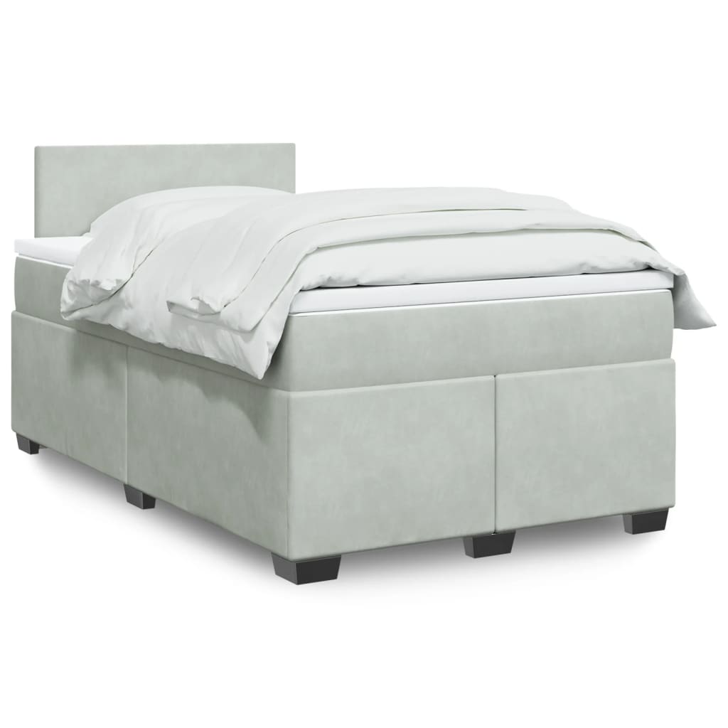 Sommier à lattes de lit et matelas Gris clair 120x200cm Velours - XIOS