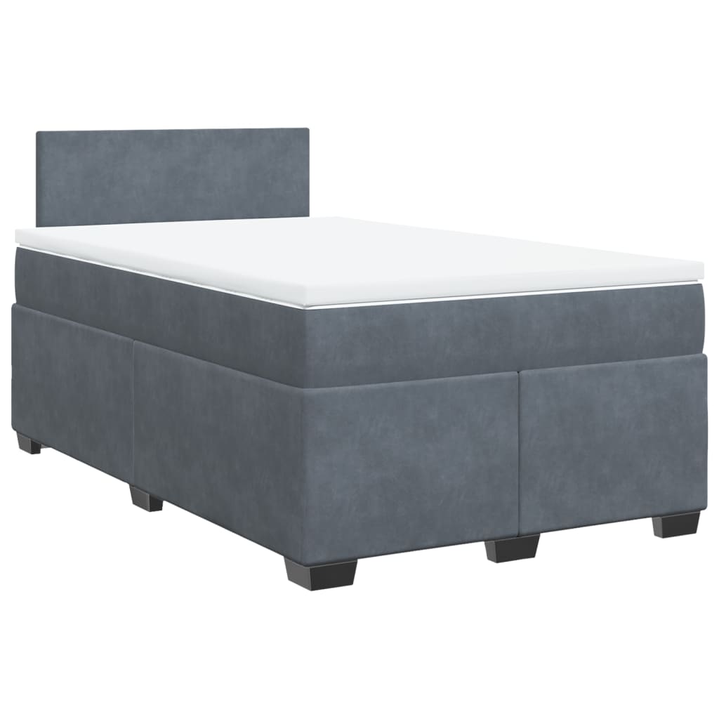 Sommier à lattes de lit et matelas Gris foncé 120x200cm Velours - XIOS
