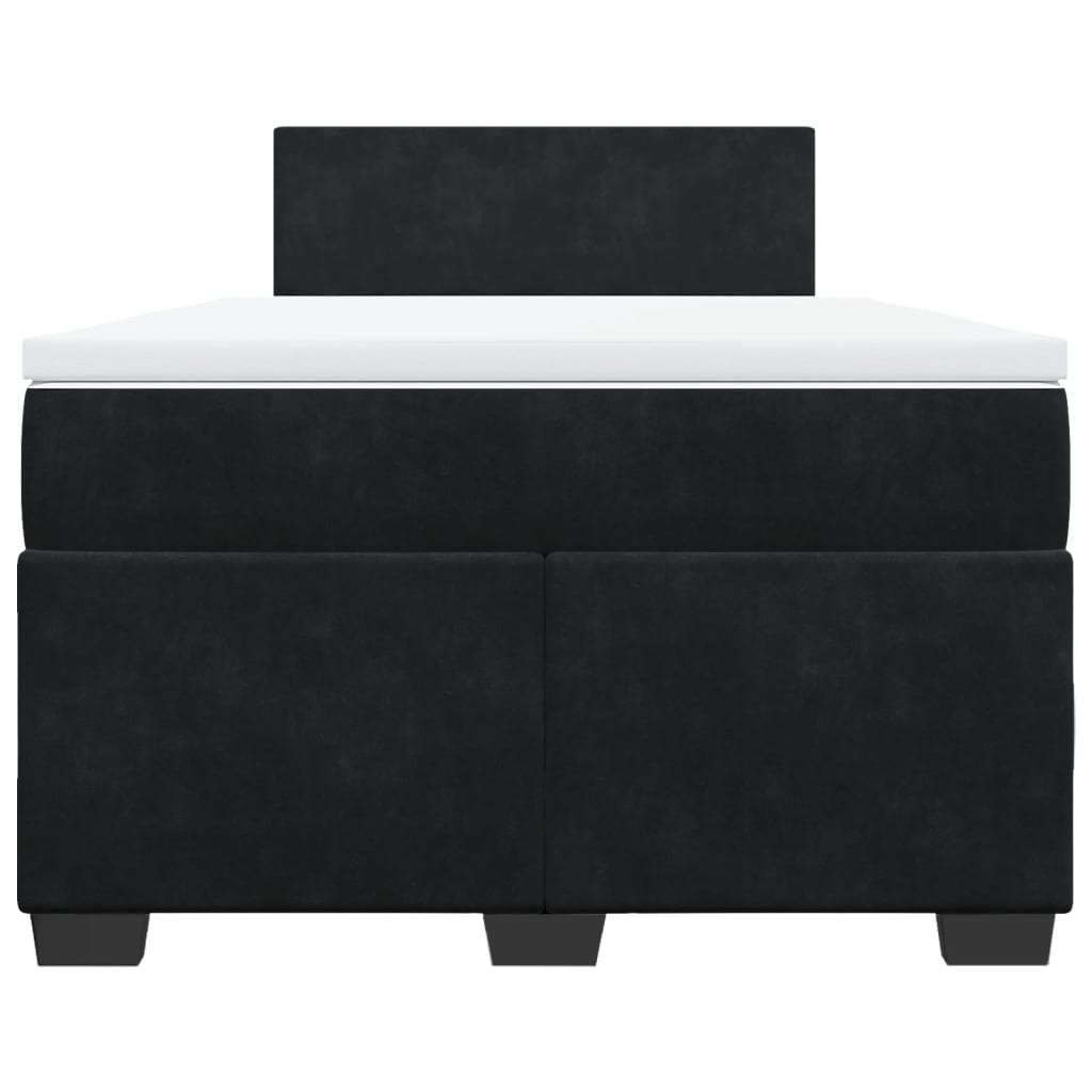 Sommier à lattes de lit avec matelas Noir 120x200 cm Velours - XIOS