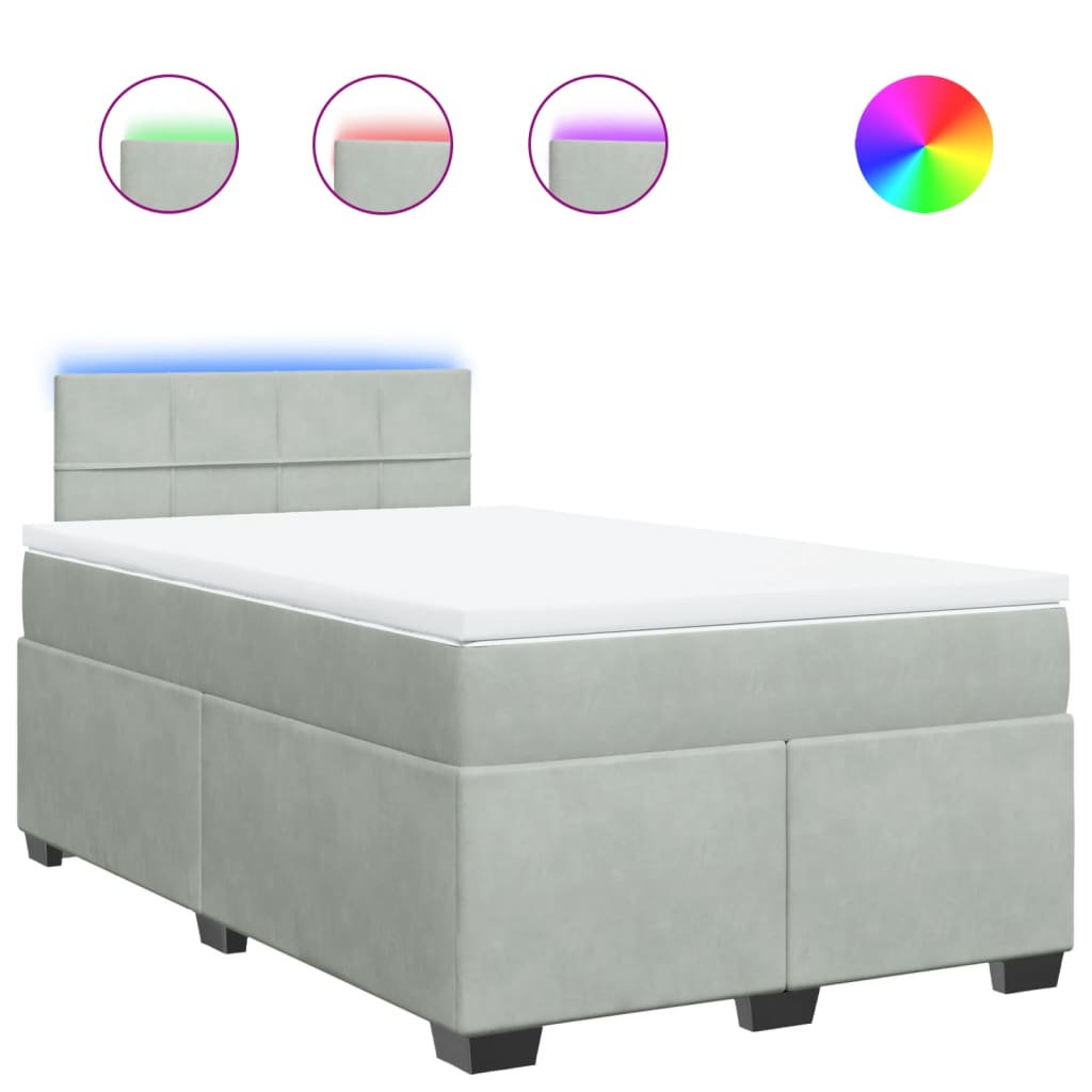 Sommier à lattes de lit et matelas Gris clair 120x200cm Velours - XIOS