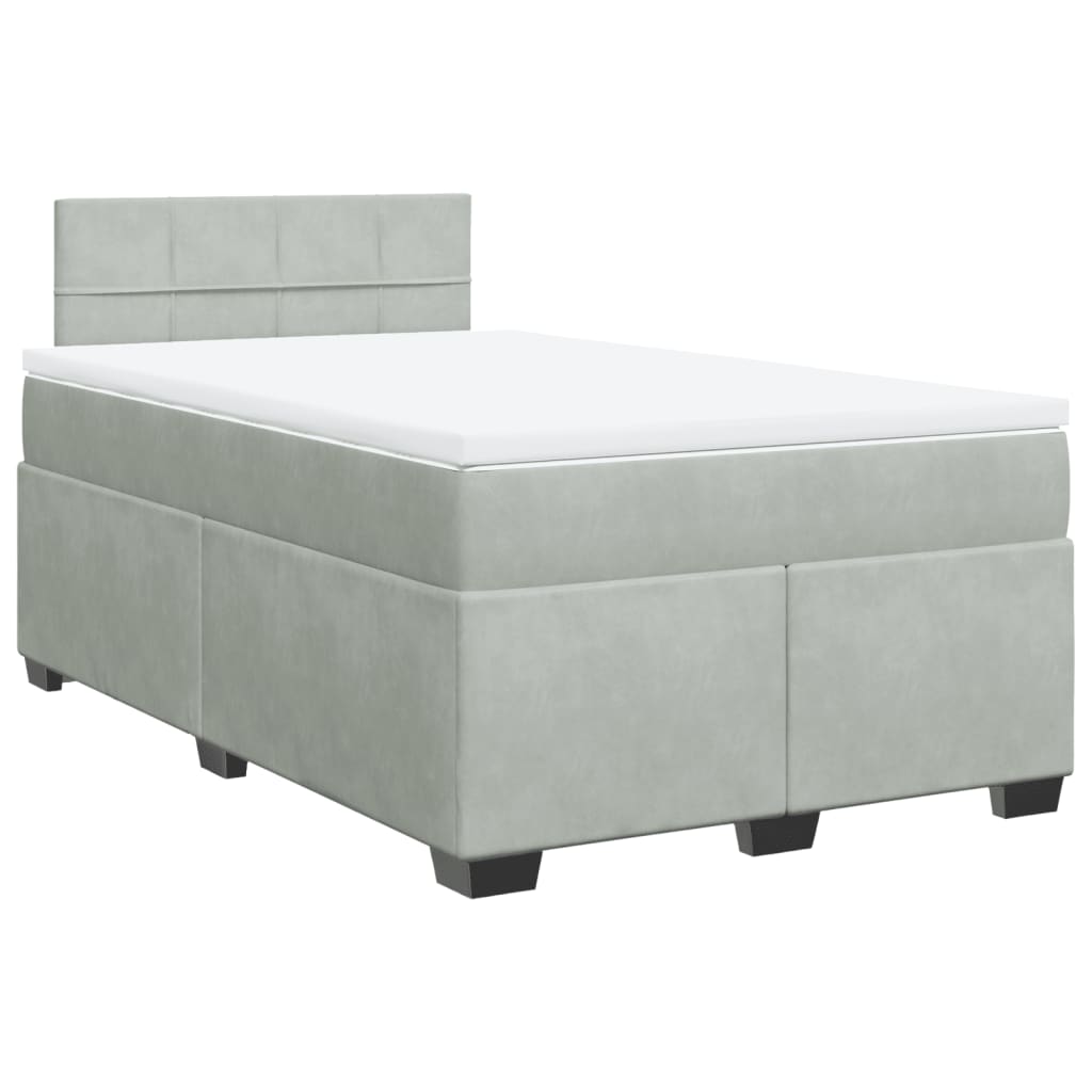 Sommier à lattes de lit et matelas Gris clair 120x200cm Velours - XIOS