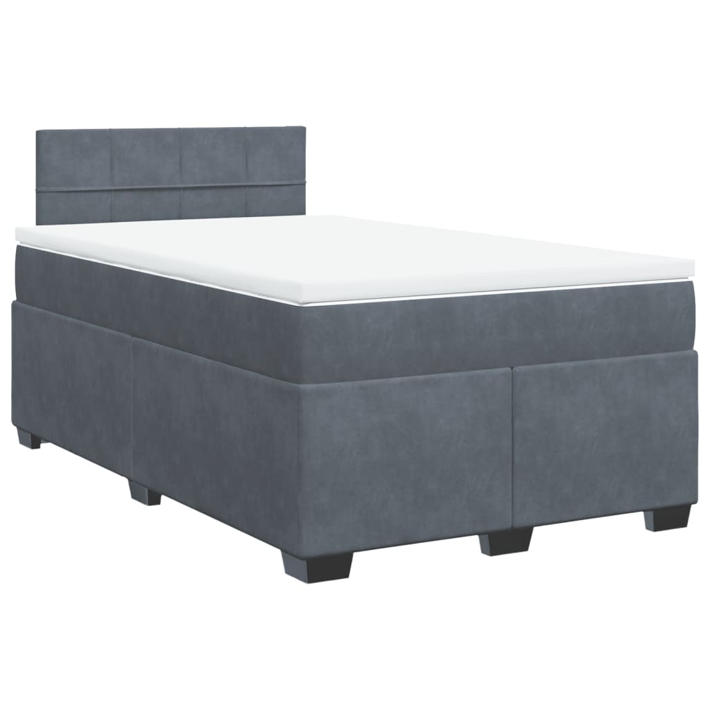 Sommier à lattes de lit et matelas Gris foncé 120x200cm Velours - XIOS