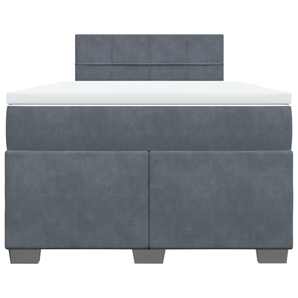 Sommier à lattes de lit et matelas Gris foncé 120x200cm Velours - XIOS