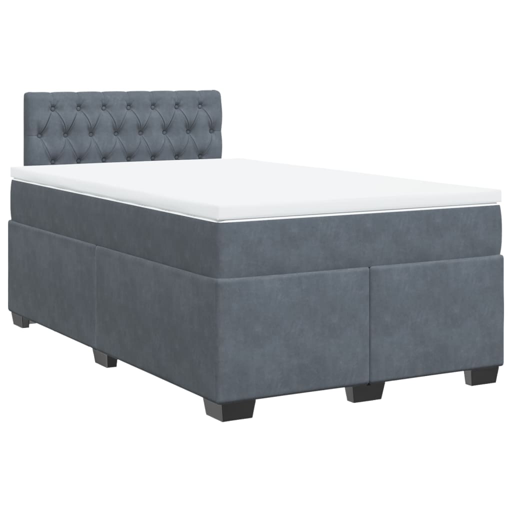 Sommier à lattes de lit et matelas Gris foncé 120x200cm Velours - XIOS
