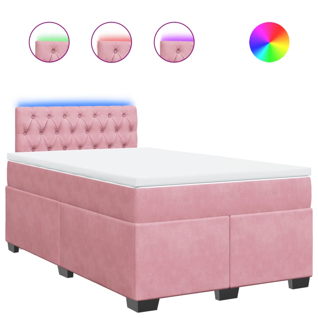 Sommier à lattes de lit avec matelas Rose 120x200 cm Velours