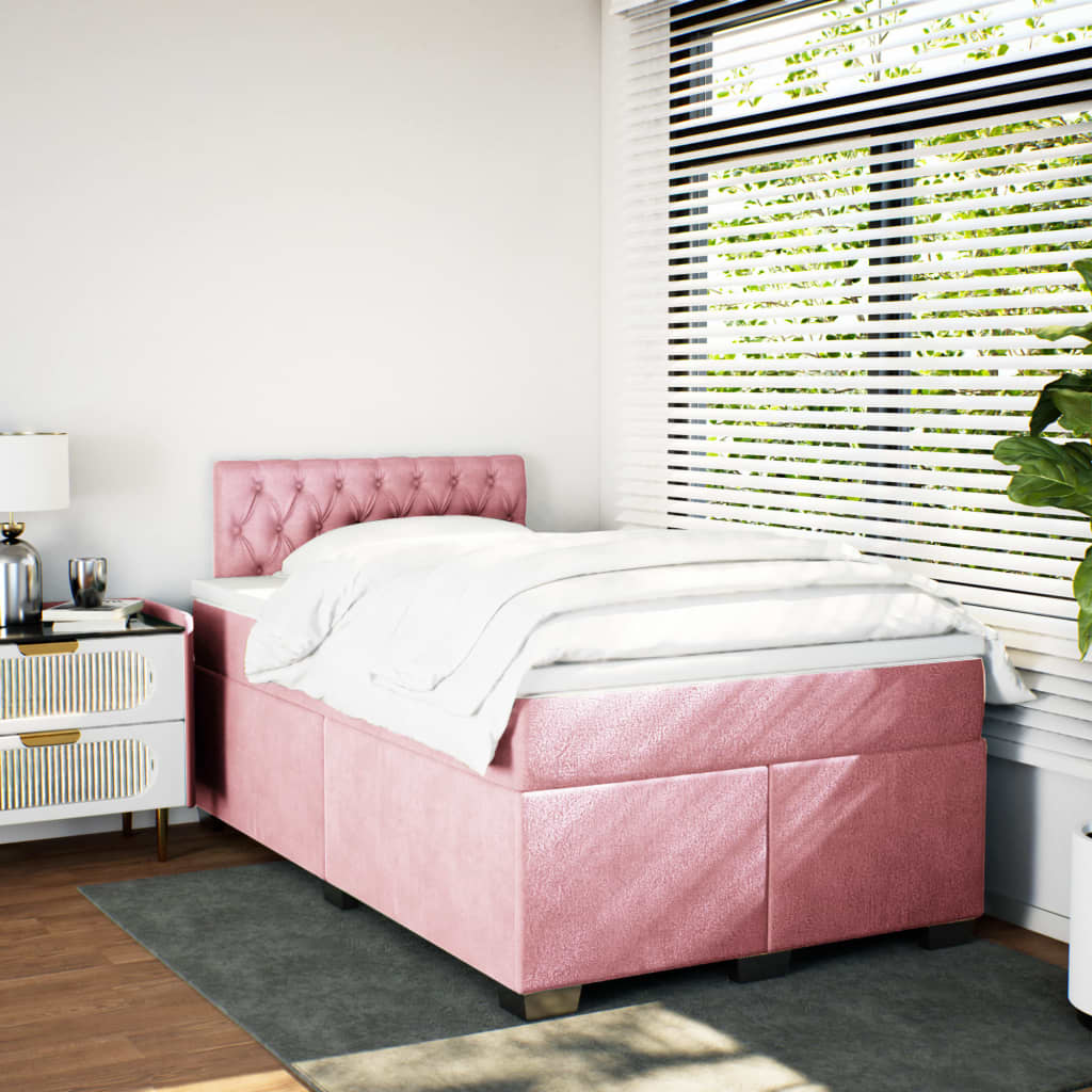 Sommier à lattes de lit avec matelas Rose 120x200 cm Velours - XIOS