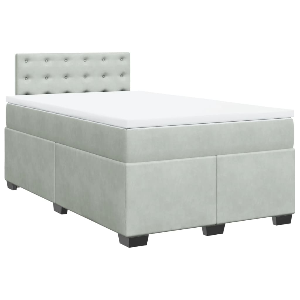 Sommier à lattes de lit et matelas Gris clair 120x200cm Velours - XIOS