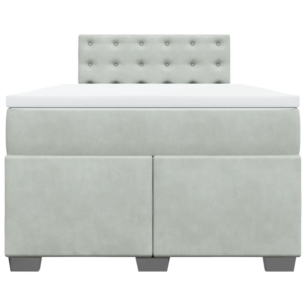 Sommier à lattes de lit et matelas Gris clair 120x200cm Velours - XIOS