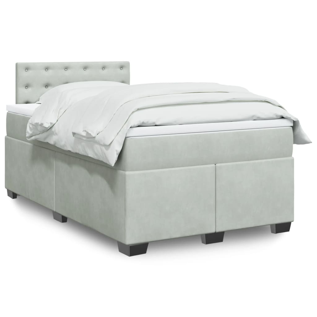Sommier à lattes de lit et matelas Gris clair 120x200cm Velours - XIOS