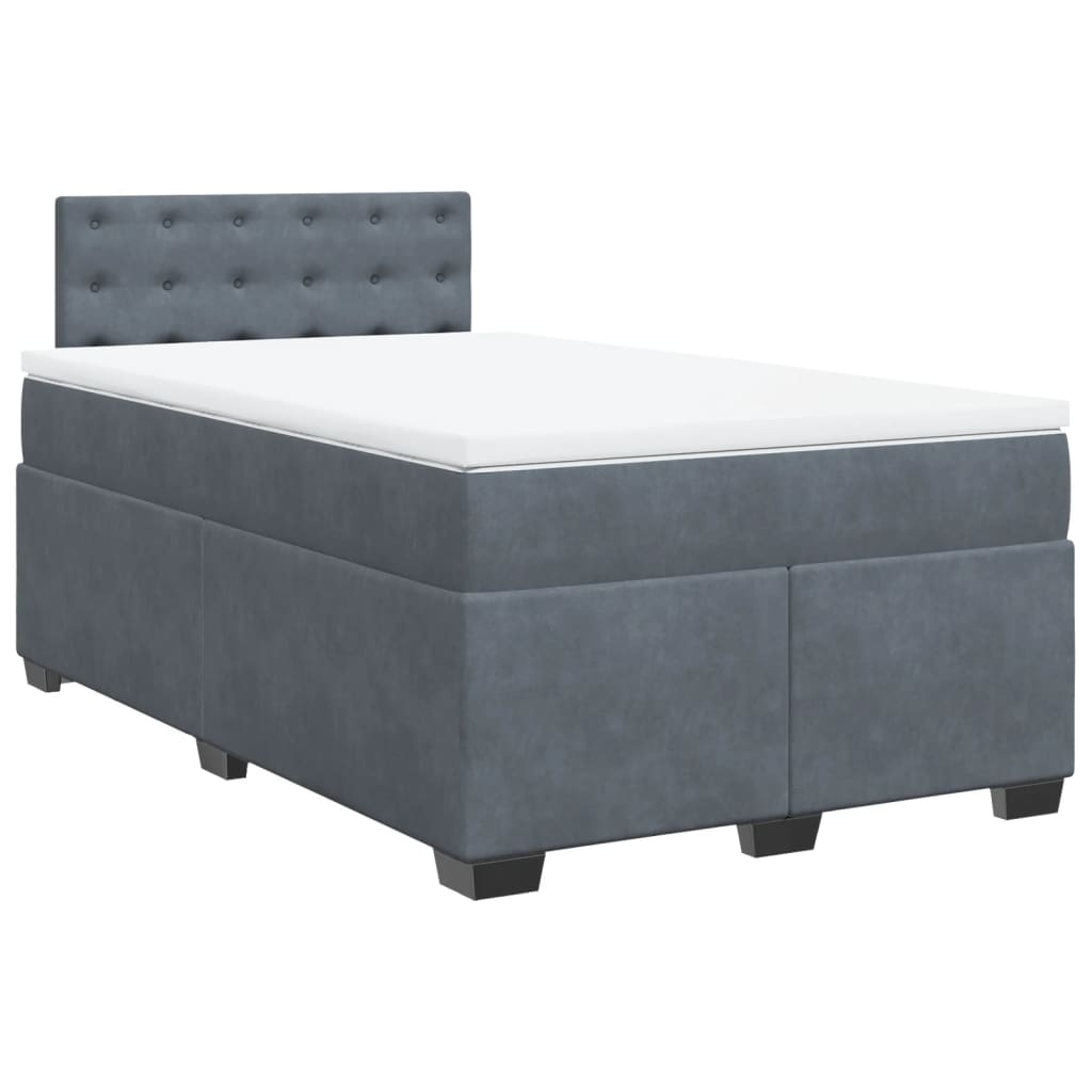 Sommier à lattes de lit et matelas Gris foncé 120x200cm Velours - XIOS