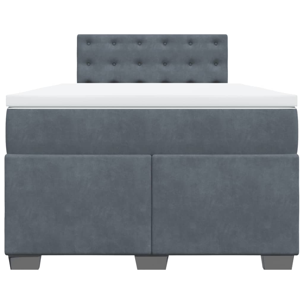 Sommier à lattes de lit et matelas Gris foncé 120x200cm Velours - XIOS