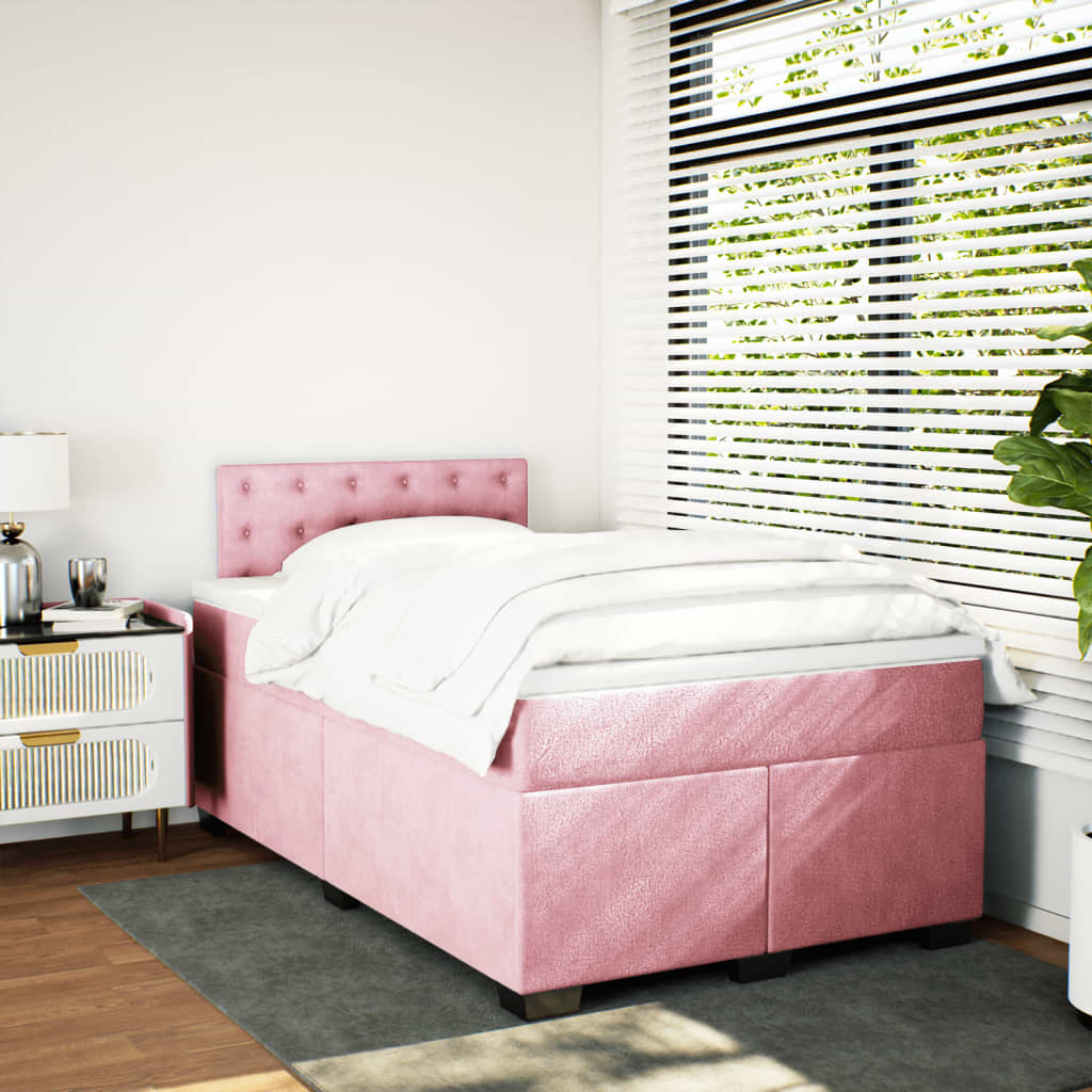 Sommier à lattes de lit avec matelas Rose 120x200 cm Velours - XIOS