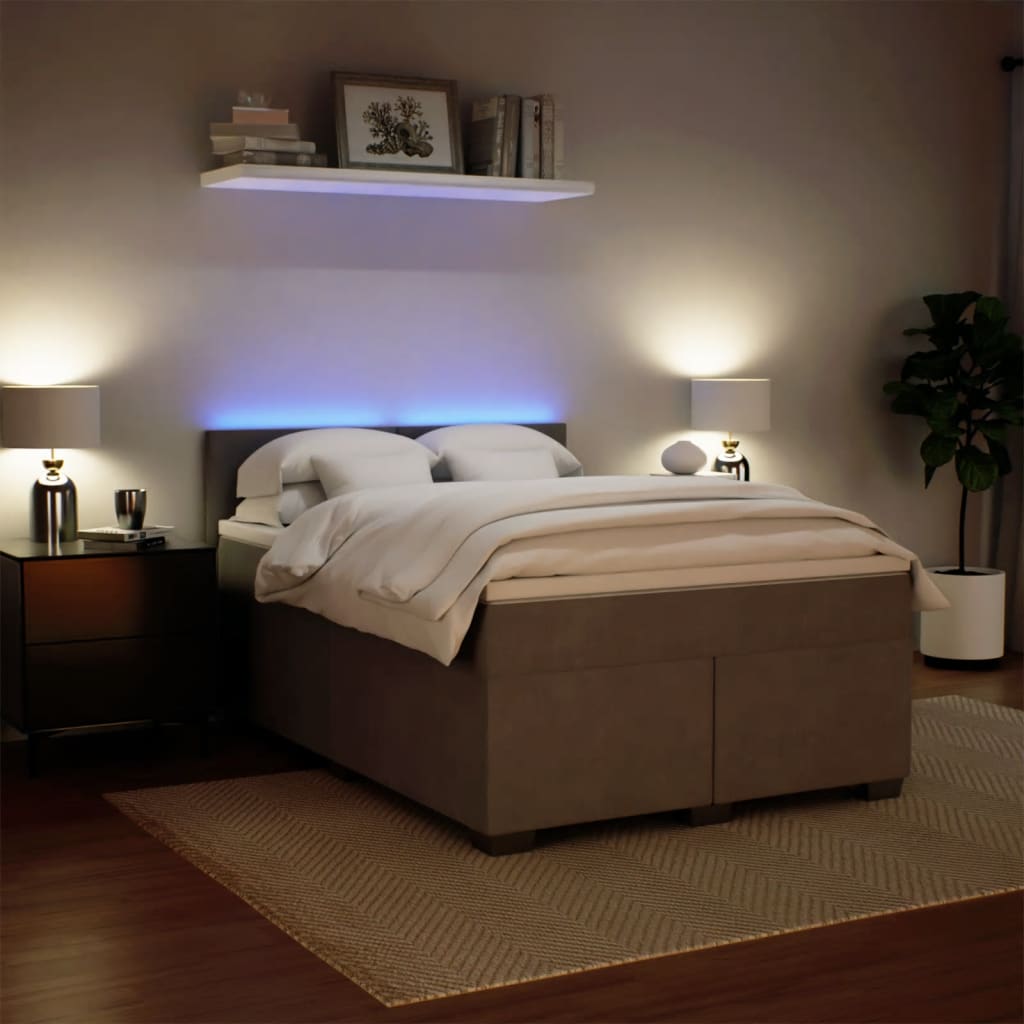 Sommier à lattes de lit et matelas Gris clair 140x190cm Velours - XIOS