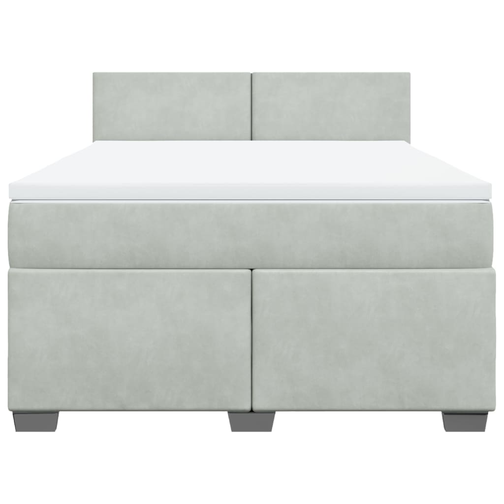 Sommier à lattes de lit et matelas Gris clair 140x190cm Velours - XIOS