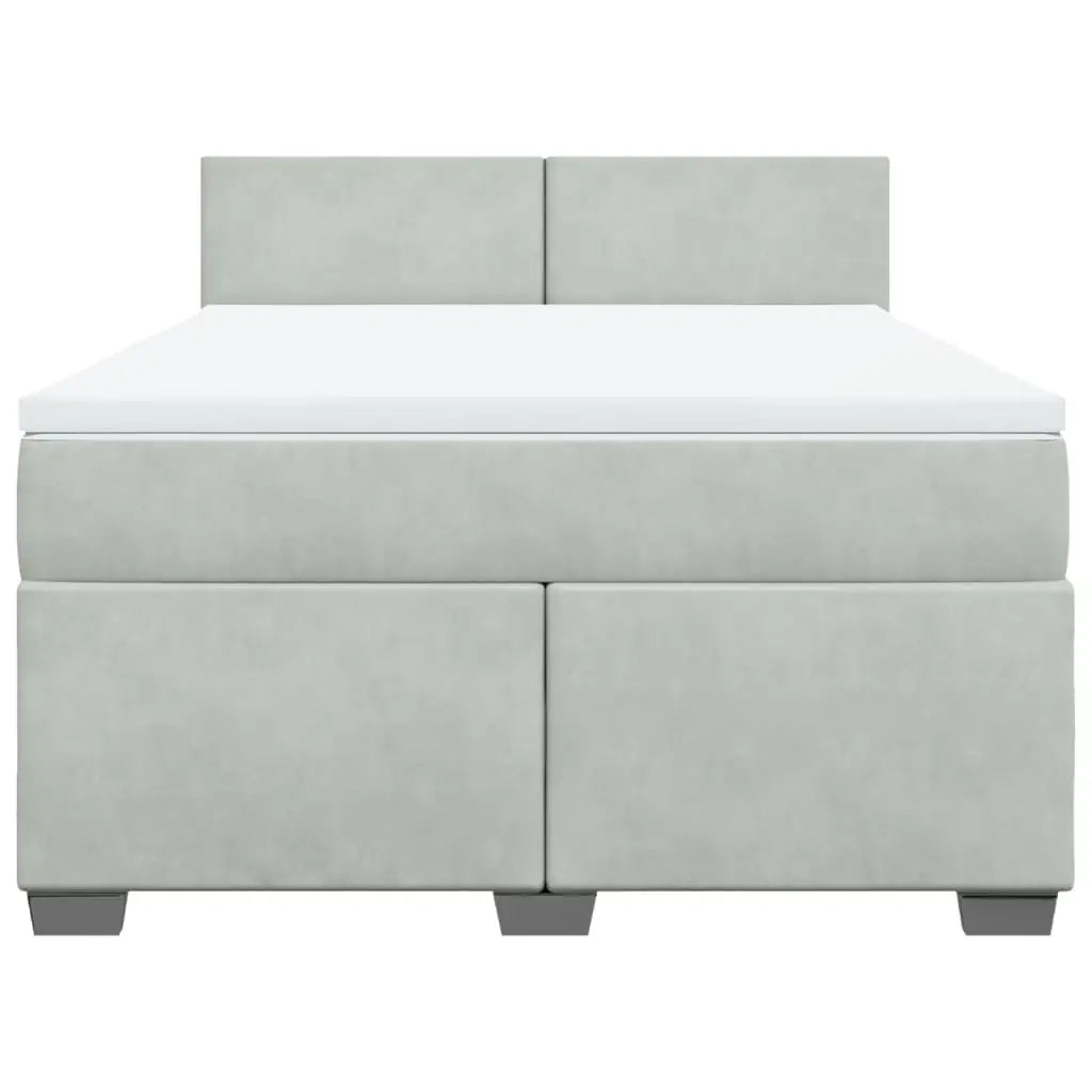Sommier à lattes de lit et matelas Gris clair 140x190cm Velours - XIOS
