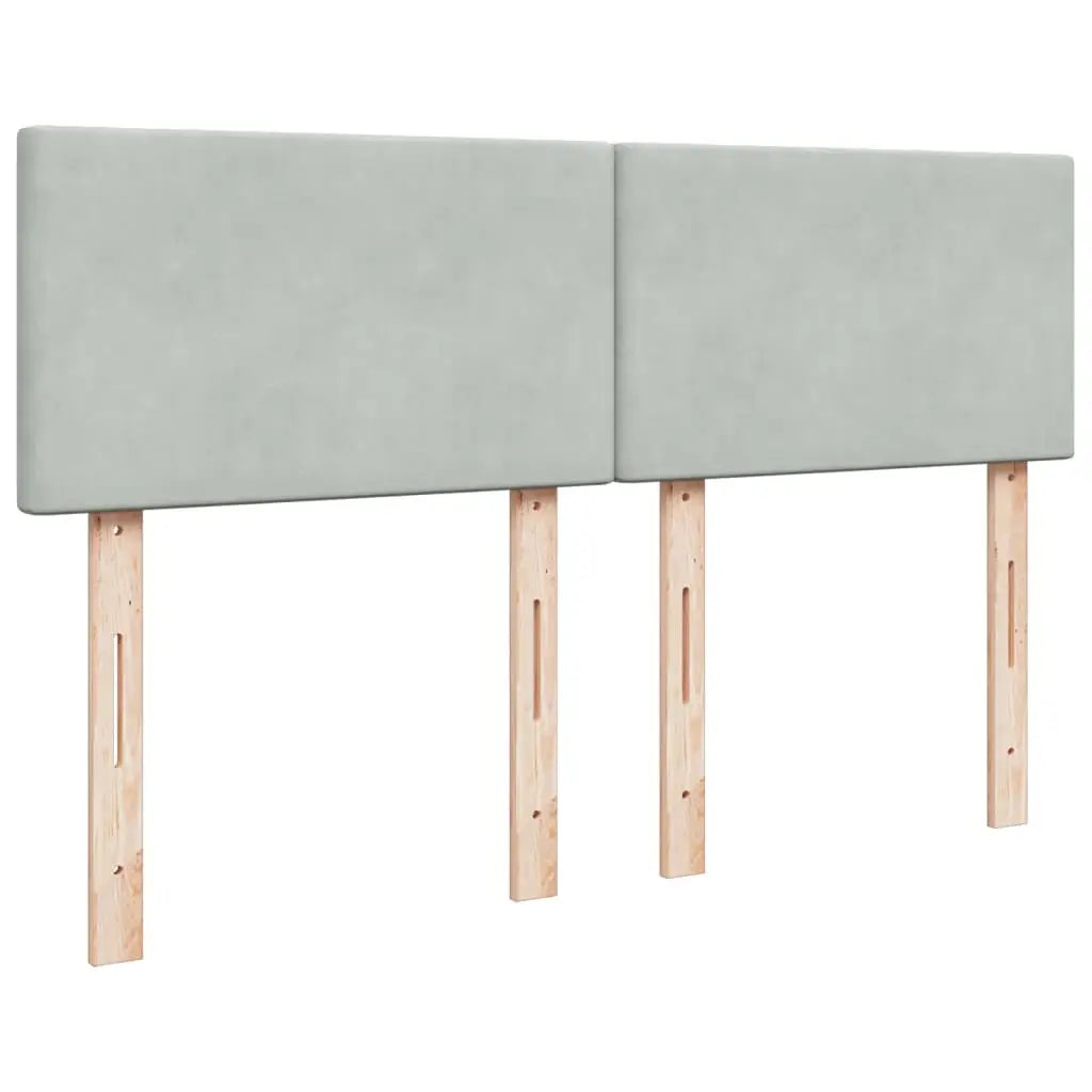Sommier à lattes de lit et matelas Gris clair 140x190cm Velours - XIOS