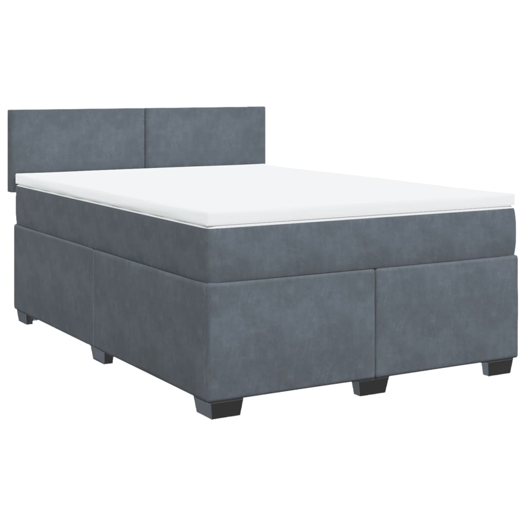 Sommier à lattes de lit et matelas Gris foncé 140x190cm Velours - XIOS