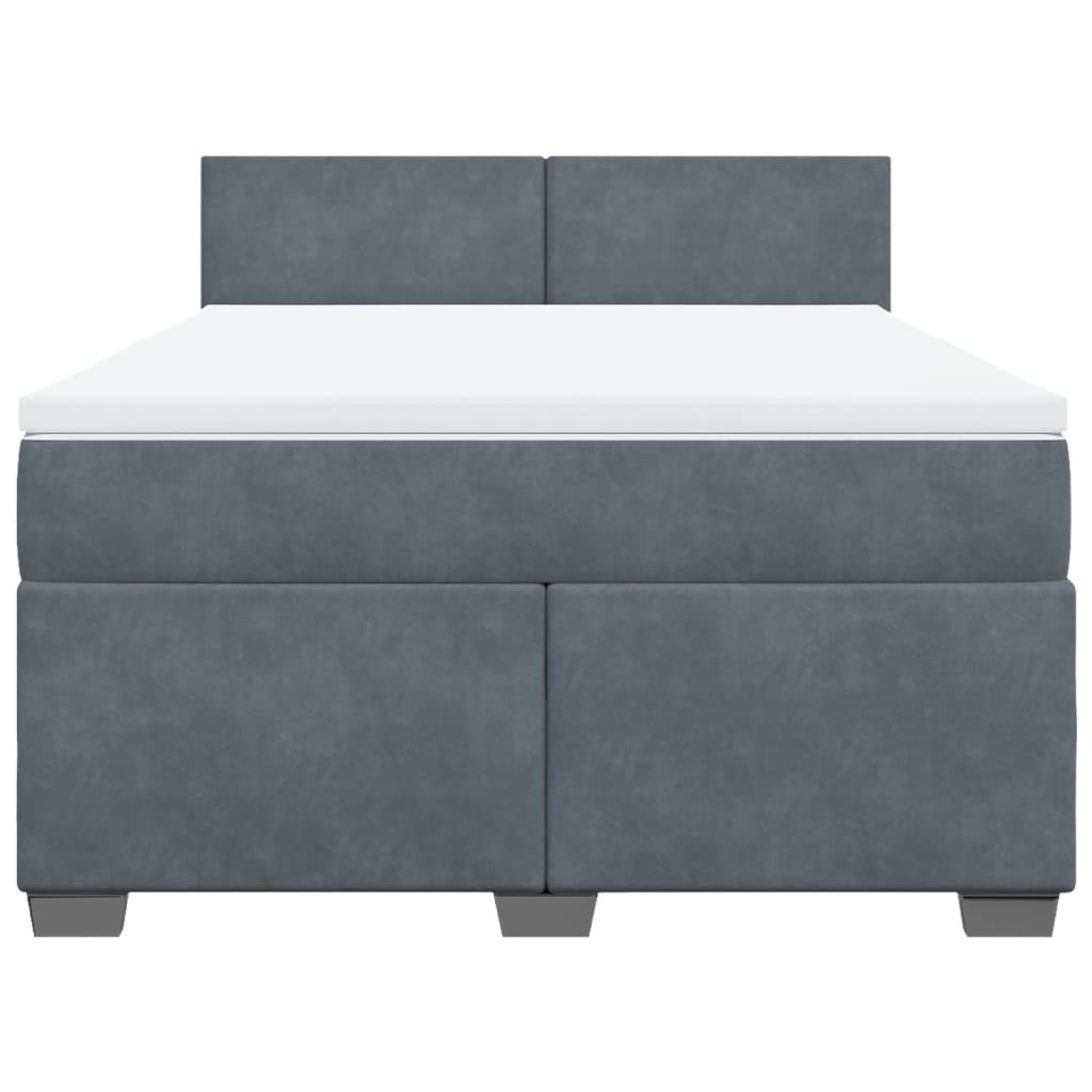 Sommier à lattes de lit et matelas Gris foncé 140x190cm Velours - XIOS