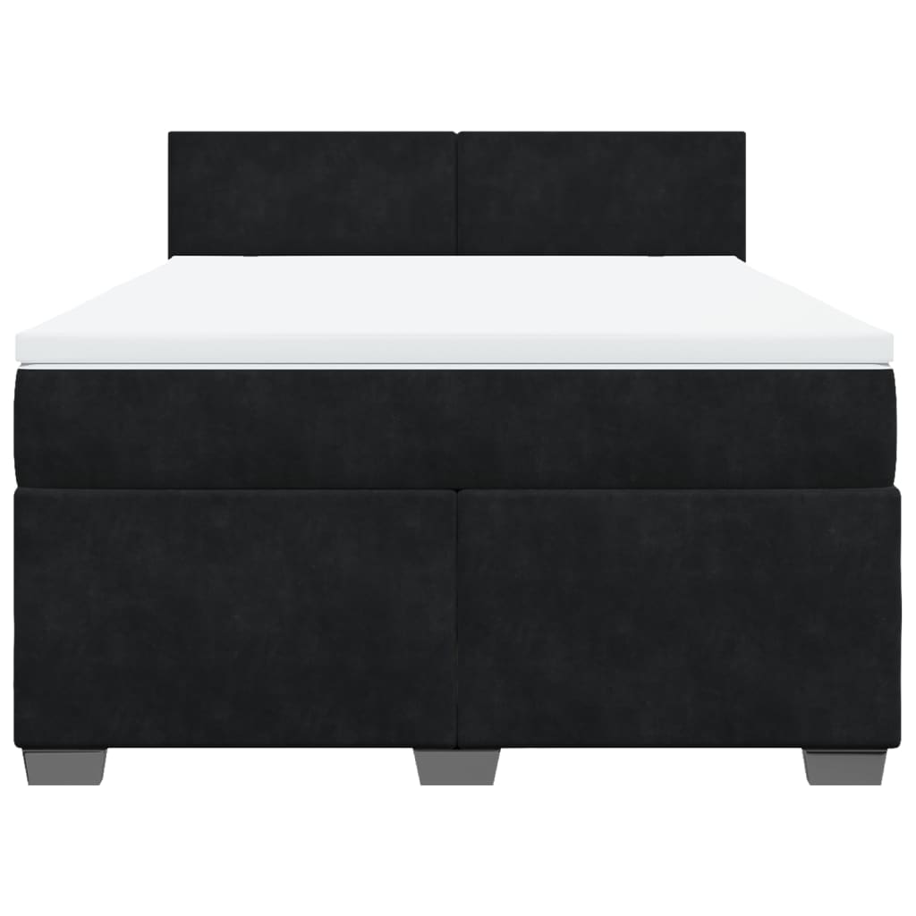 Sommier à lattes de lit avec matelas Noir 140x190 cm Velours - XIOS