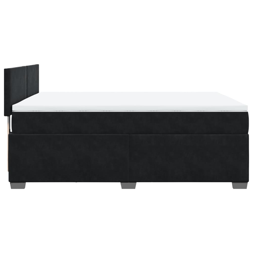 Sommier à lattes de lit avec matelas Noir 140x190 cm Velours - XIOS