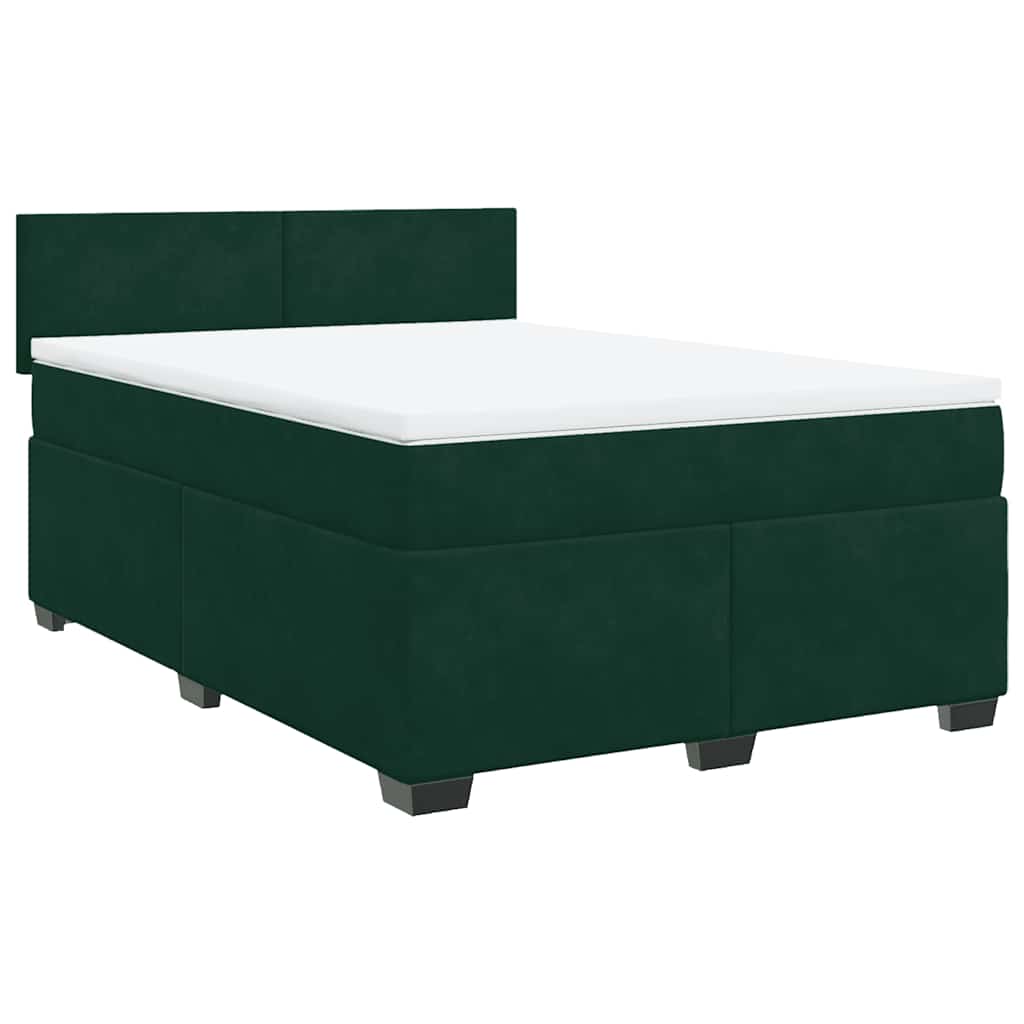 Sommier à lattes de lit et matelas Vert foncé 140x190cm Velours - XIOS