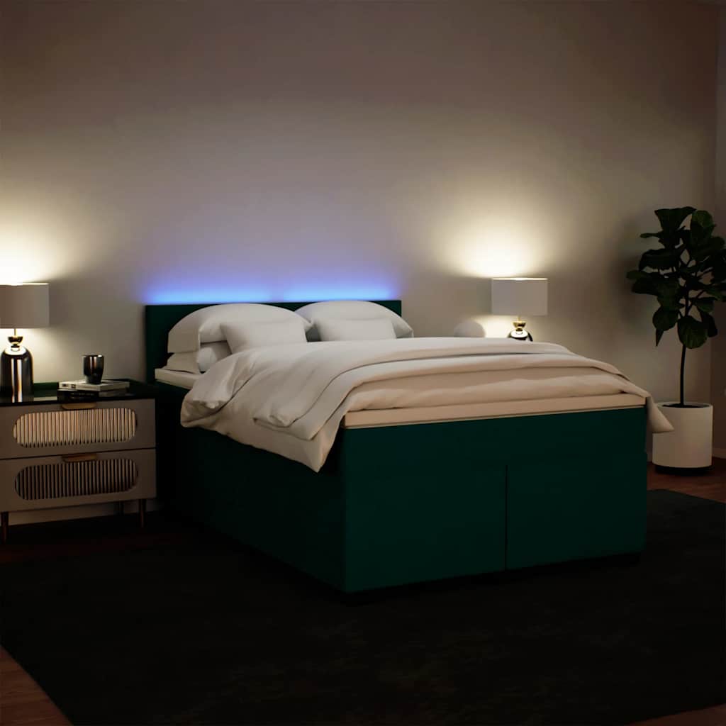 Sommier à lattes de lit et matelas Vert foncé 140x190cm Velours - XIOS