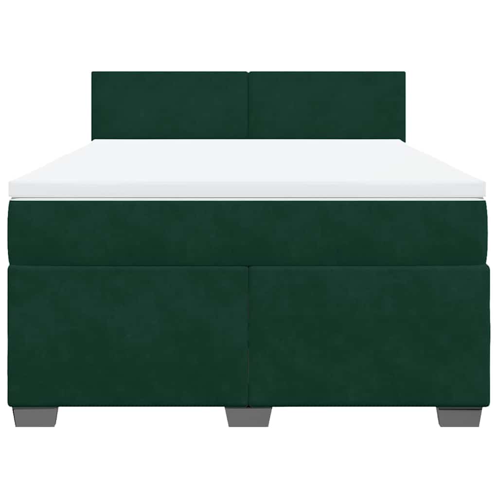 Sommier à lattes de lit et matelas Vert foncé 140x190cm Velours - XIOS