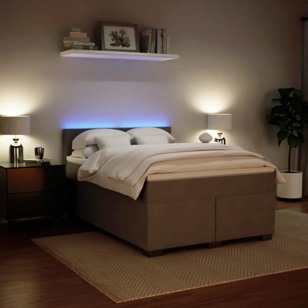 Sommier à lattes de lit et matelas Gris clair 140x190cm Velours - XIOS
