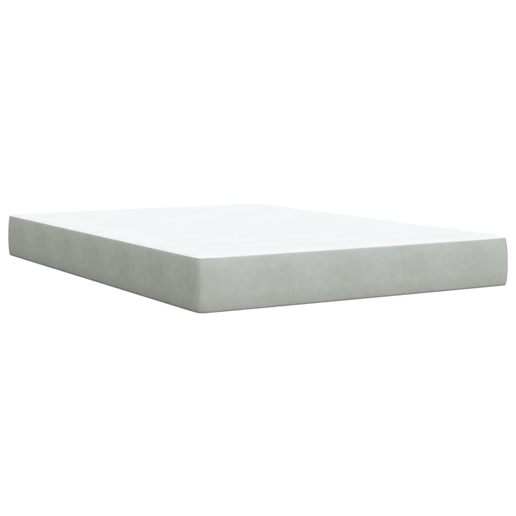 Sommier à lattes de lit et matelas Gris clair 140x190cm Velours - XIOS