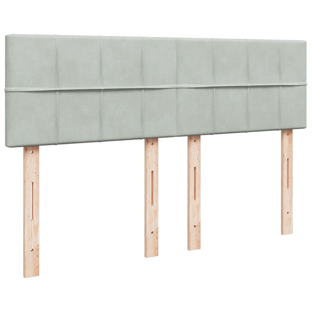 Sommier à lattes de lit et matelas Gris clair 140x190cm Velours - XIOS