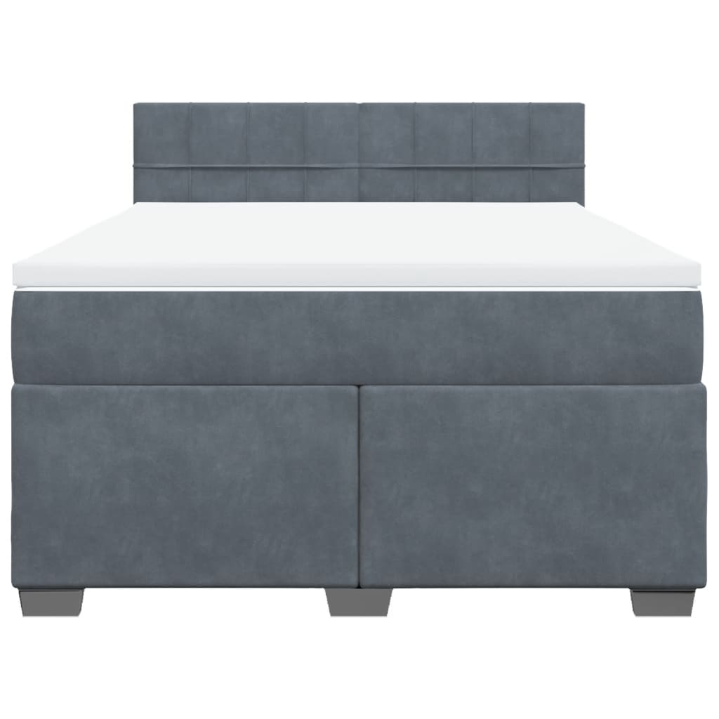 Sommier à lattes de lit et matelas Gris foncé 140x190cm Velours - XIOS