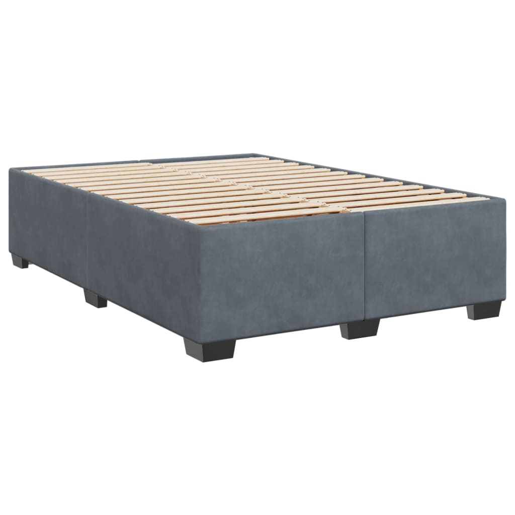 Sommier à lattes de lit et matelas Gris foncé 140x190cm Velours - XIOS