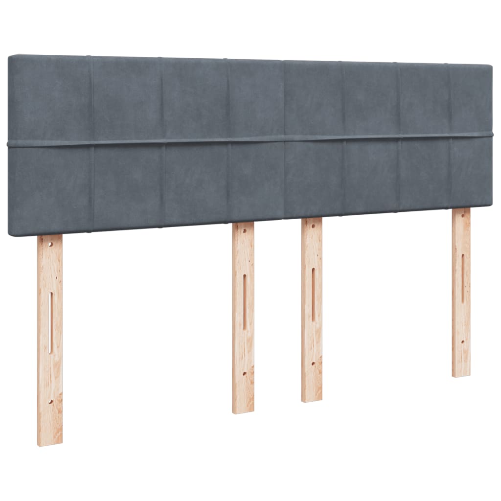 Sommier à lattes de lit et matelas Gris foncé 140x190cm Velours - XIOS