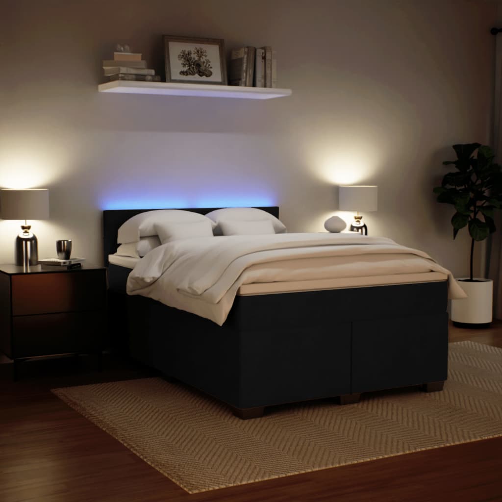 Sommier à lattes de lit avec matelas Noir 140x190 cm Velours - XIOS