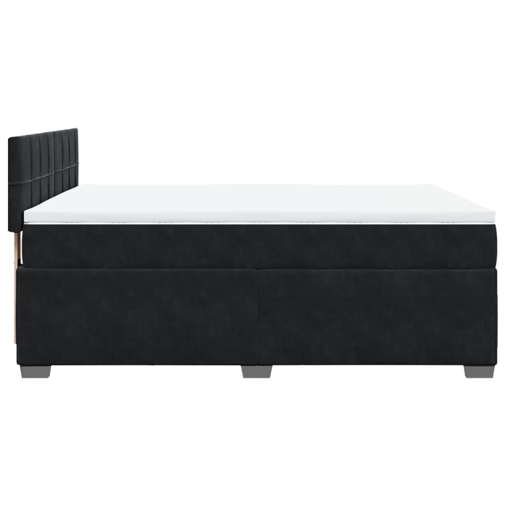 Sommier à lattes de lit avec matelas Noir 140x190 cm Velours - XIOS