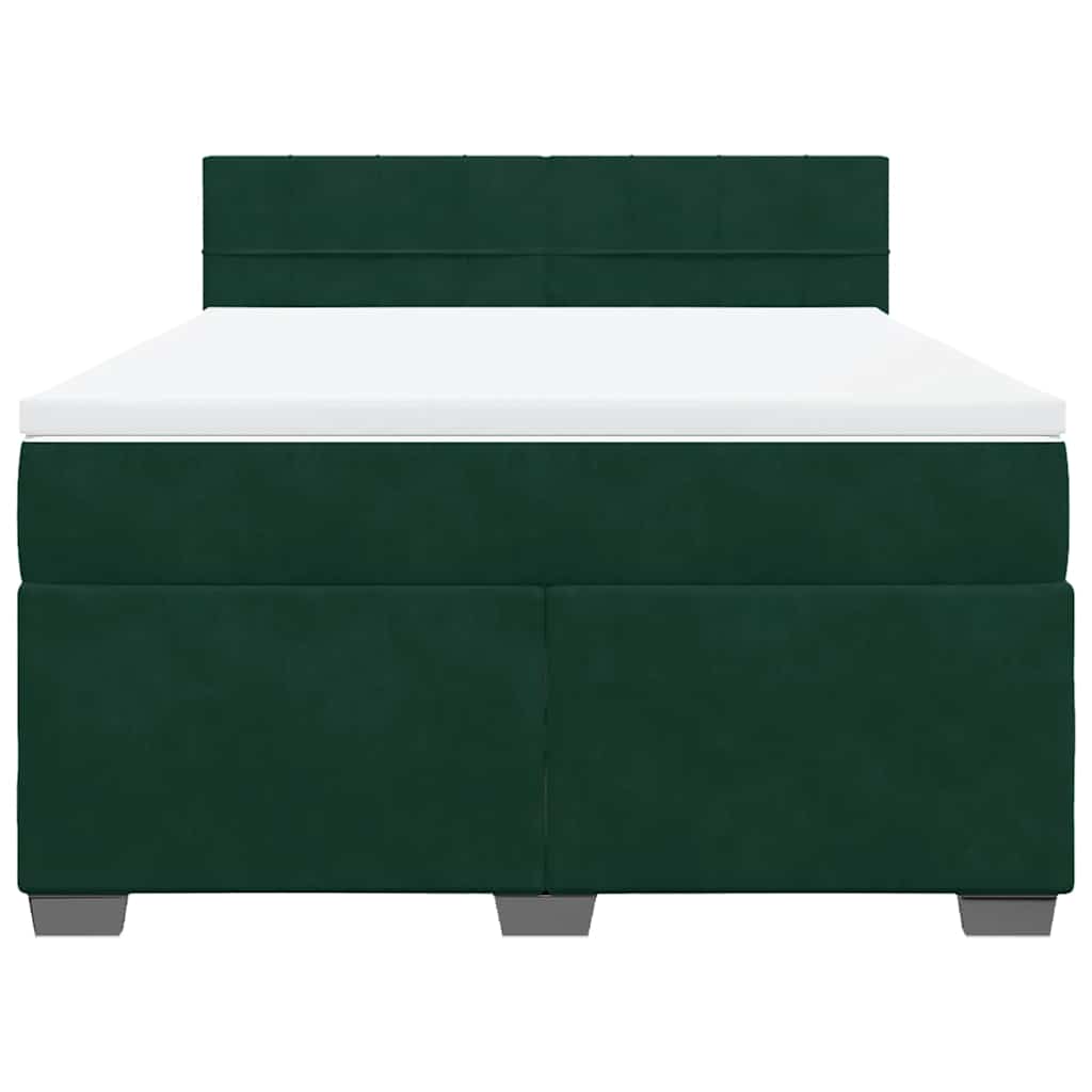 Sommier à lattes de lit et matelas Vert foncé 140x190cm Velours - XIOS